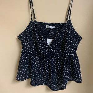 oak+fort peplum tank top floral